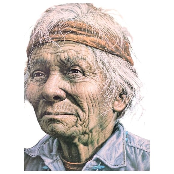 Vintage Alfredo Rodriguez Framed Print Art Of A Native American Man In Desert - Picture 6 of 11